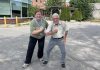 Former Ross Memorial Hospital (RMH) patient Ron Houlihan and rehab assistant Ruth Hopkins gear up for the Thankful Hearts Walk on October 2, 2025 in support of the Lindsay hospital's cardiac and pulmonary rehabilitation program. In his 80s, Houlihan has completed the program twice, once after he received three new stents in his heart and again after he had open heart surgery at Sunnybrook in Toronto to repair an aneurysm. (Photo: RMH Foundation)