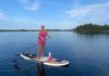 This summer, Apsley real estate agent Tania Rightmyer set out to complete a self-imposed challenge to stand-up paddleboard along the entire perimeter of Chandos Lake, one of the largest lakes in the region, to see every cottage from the water's view. Over the course of eight days, 15 hours, and more than 70 kilometres, she met with many neighbours, saw wildlife, and raised awareness about how clean the lake is. (Photo via Tania Rightmyer / Facebook)