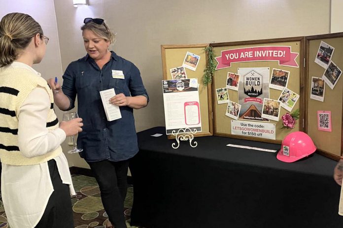In addition to building personal and professional connections, members of the Women's Business Network of Peterborough (WBN) have many opportunities to promote their businesses, including sponsoring a monthly meeting, donating a door prize to speak at an event, adding their events to WBN's public events calendar, and setting up a vendor booth at a monthly meeting. (Photo courtesy of WBN)