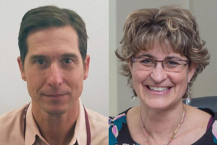 Dr. Michel Boivin is the new chief of staff at Ross Memorial Hospital in Lindsay, effective September 15, 2025. In June, Veronica Nelson was appointed the hospital's president and CEO and began in the role on September 8, 2025. (kawarthaNOW collage of supplied photos)