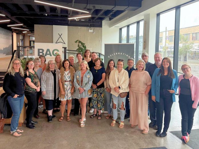 Participants in the first cohort of the SOAR training series for growth-stage businesses, delivered through Community Futures Peterborough's Business Advisory Centre and supported by Scotiabank. Led by seasoned experts, the workshops for the first program, "Marketing Mastery and Pitch Perfect" take place on Thursdays throughout September at Peterborough's Venture North Building and will explore critical areas of branding for growth and mastering pitching. (Photo courtesy of Community Futures Peterborough)