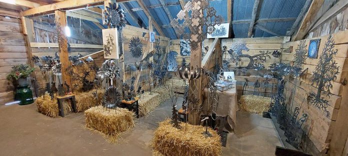 Metal artist and photographer Christina Handley of Handley Acres Metal Creations in Burnt River uses a plasma cutter to create decorative garden and home pieces, entirely freehand and often using scrap metal. (Photo: Christina Handley)