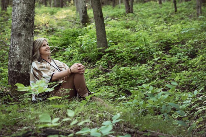 In addition to leading nutrition workshops for local businesses, Jodi Forestell donates her time by leading forest bathing walks for local organizations including Kawartha Land Trust, Peterborough Hospice, and the YES Shelter for Youth and Families. (Photo courtesy of Jodi Forestell