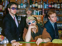 Toronto indie rock quartet Noise Hotel (Eric Montpool, Christian Strong, Matt Scharfe, and Brendon Vanderpol) performs at Jethro's Bar + Stage in downtown Peterborough on Saturday night. (Photo: Adel Manji)