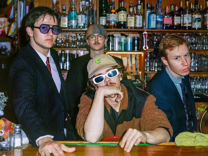Toronto indie rock quartet Noise Hotel (Eric Montpool, Christian Strong, Matt Scharfe, and Brendon Vanderpol) performs at Jethro's Bar + Stage in downtown Peterborough on Saturday night. (Photo: Adel Manji)