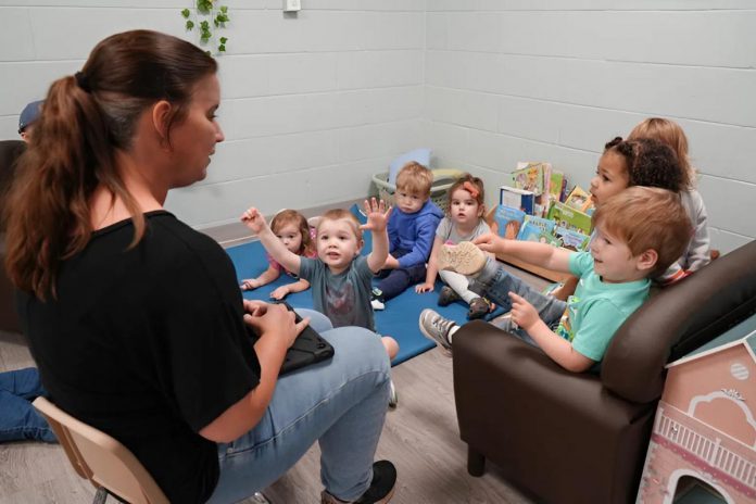 Children at the Ganaraska Child Care Riverside site, which opened January 2, 2025 at the former Ruth Clarke Activity Centre at 81 Mill Street South in Port Hope with 70 new spaces. (Photo: Northumberland County)