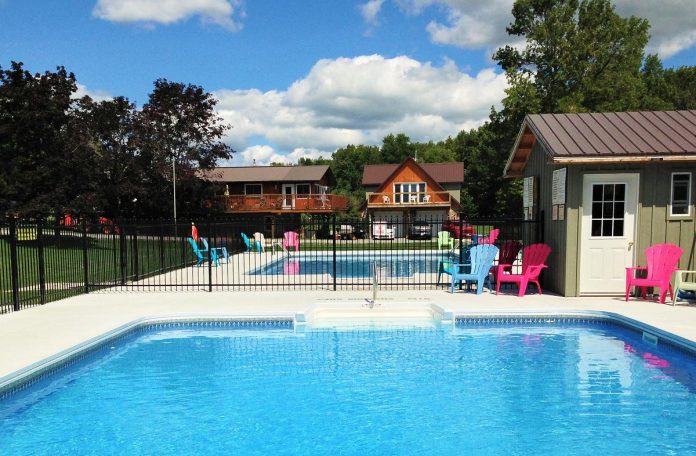 A family resort and RV park on the largest natural beach on Rice Lake, Birdsall Beach Resort offers guests two private pools, a boat launch, a nine-hold par-three golf course, a volleyball net, an on-site store, and more. (Photo: Birdsall Beach Resort)