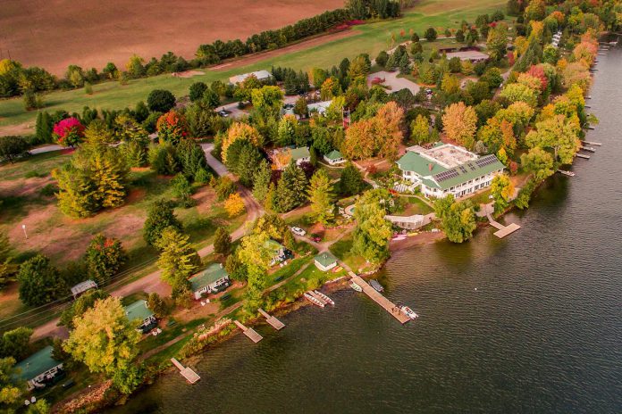 Located on the north shore of Rice Lake in Township of Otonabee-South Monaghan, Elmhirst's Resort is a renowned cottage resort enjoyed by travellers across the world. Offering four-seasons accommodation, Elmhirst's Resort also features year-round amenities including a spa, horse-drawn carriage rides, ice skating, pools, an escape maze, and more. Certified in its sustainability efforts, the resort also offers fine dining with a menu featuring ingredients that have been sourced and raised on site. (Photo: The Kawarthas Tourism)