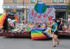 A float during the Peterborough-Nogojiwanong Pride Parade on September 27, 2025 includes the Pride Week theme of "All of Us or None," which reflects the challenges facing the global 2SLGBTQIA+ community with the rise of anti-trans legislation, the banning of 2SLGBTQIA+ books in schools and libraries, and the withdrawal of public support by some organizations and businesses for progressive causes. (Photo courtesy of Sean Bruce)