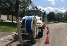 A truck conducting sanitary sewer flushing in the City of Kawartha Lakes. (Photo: City of Kawartha Lakes)