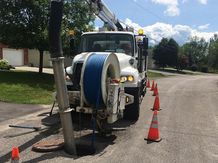 A truck conducting sanitary sewer flushing in the City of Kawartha Lakes. (Photo: City of Kawartha Lakes)