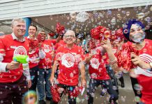 Soap bubbles helped celebrate the United Way Peterborough & District's official launch of its 2025-26 community campaign on September 25, 2025 at the Healthy Planet Arena, where the organization unveiled its $1.6 million campaign goal. (Photo: Jordan Lyall Photography)