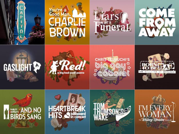 The Capitol Theatre in Port Hope has revealed 11 shows in its 2026 season, including 10 Canadian shows, three musicals, and five world premieres. (Photo: kawarthaNOW collage of Capitol Theatre graphics)