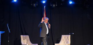 Sold-out Peterborough event with Charlie Angus raised $4,300 for YES Shelter for Youth and Families Former MP, activist, musician, and author Charlie Angus at The Venue in downtown Peterborough on October 15, 2025, when he spoke to a sold-out crowd of 300 people about the growing threat of authoritarianism and the erosion of trust in democratic institutions. (Photo: Luke Best)