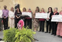 The Dragon Flies Breast Cancer Survivor Group raises $22,500 for breast cancer care in central Ontario At its annual "Diva Night" educational and awareness event on October 23, 2025, The Dragon Flies Breast Cancer Survivor Group's founding members Jo-Ann Forson, Nancy Hanna, and Gail Payne presented three $7,500 cheques to representatives of the Port Perry Hospital Foundation, Ross Memorial Hospital Foundation, and Lakeridge Health Foundation Oshawa. Since it was formed in 2002, the group has raised $437,800 in support of breast cancer diagnosis and treatment. (Photo courtesy of Ross Memorial Hospital Foundation)