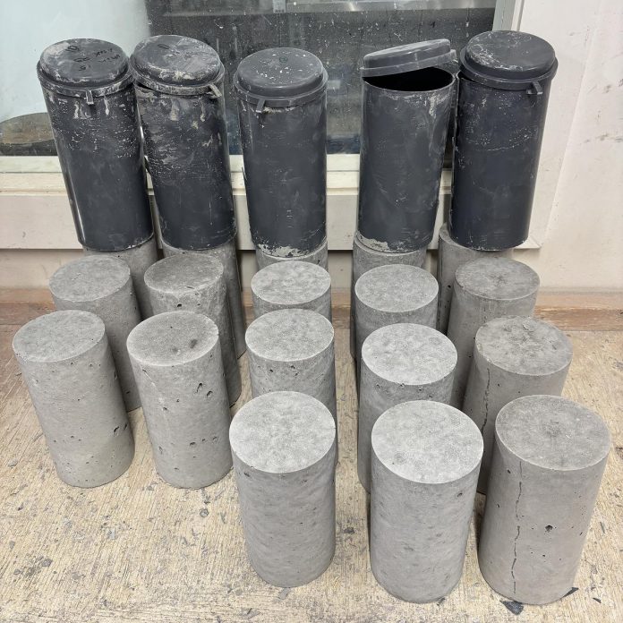 After Cambium Consulting & Engineering learned that the 10,000 plastic molds they use annually for concrete testing were going to landfill instead of being recycled, the Peterborough firm partnered with a plastics recycling company to turn the waste into new molds, creating an in-house circular economy system. (Photo: Brian Graham / Cambium)