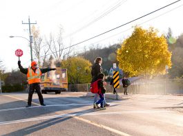 Safe routes to walk and roll to school are the goal when school zone speed limits are lowered. Only 50 per cent of people struck by a vehicle traveling at 50km/h will survive their injuries, whereas 90 per cent will survive being struck at 30 km/h. (Photo: Pete Rellinger)