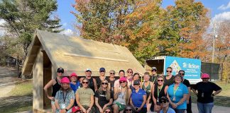 Organized by Habitat for Humanity Peterborough & Kawartha Region (Habitat PKR), the Women Build Retreat held from October 3 to 5 at Camp Timberlane in Haliburton County taught participants how to build a bunkie, which will be auctioned off to raise funds for an affordable housing project in Haliburton. The event also raised $15,000 for affordable housing projects across the Kawarthas region. (Photo: Habitat PKR)
