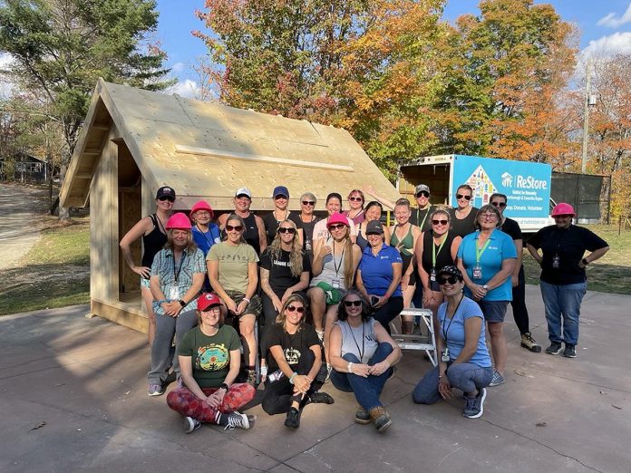 Organized by Habitat for Humanity Peterborough & Kawartha Region (Habitat PKR), the Women Build Retreat held from October 3 to 5 at Camp Timberlane in Haliburton County taught participants how to build a bunkie, which will be auctioned off to raise funds for an affordable housing project in Haliburton. The event also raised $15,000 for affordable housing projects across the Kawarthas region. (Photo: Habitat PKR) Organized by Habitat for Humanity Peterborough & Kawartha Region (Habitat PKR), the Women Build Retreat held from October 3 to 5 at Camp Timberlane in Haliburton County taught participants how to build a bunkie, which will be auctioned off to raise funds for an affordable housing project in Haliburton. The event also raised $15,000 for affordable housing projects across the Kawarthas region. (Photo: Habitat PKR)
