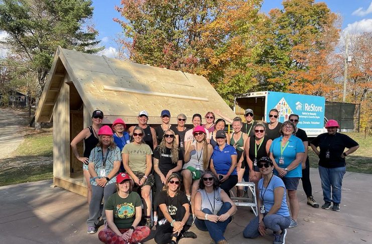 Organized by Habitat for Humanity Peterborough & Kawartha Region (Habitat PKR), the Women Build Retreat held from October 3 to 5 at Camp Timberlane in Haliburton County taught participants how to build a bunkie, which will be auctioned off to raise funds for an affordable housing project in Haliburton. The event also raised $15,000 for affordable housing projects across the Kawarthas region. (Photo: Habitat PKR)