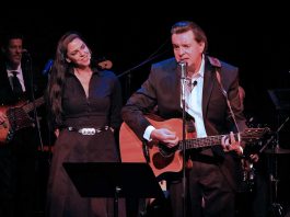 Karen Coughlin and Aaron Solomon perform as June Carter Cash and Johnny Cash in a production of "Johnny & June" at Hudson Village Theatre in Quebec in 2023. The jukebox musical comes to Globus Theatre in Bobcaygeon for five performances from October 23 to 25, 2025. (Photo: Hudson Village Theatre)