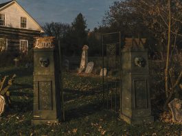 Take a stroll through the graveyard if you dare while visiting Lang Pioneer Village Museum in Keene for Spooky All Hallows' Eve from 6 to 9 p.m. on October 24 and 25, 2025. The family-friendly event offers a wide range of fun activities along with stories about the origin of modern-day Halloween traditions. (Photo: Heather Doughty Photography / Lang Pioneer Village Museum)