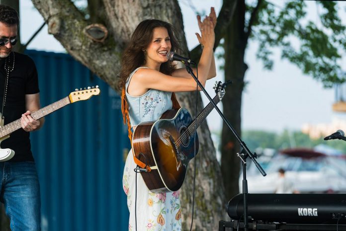Vocalist and musician Caitlin O'Connor (Blue Hazel, The Detention Club, The Union), seen here at Peterborough Musicfest's Future Sounds Stage in July 2025, performs a solo show at the Rolling Grape Vineyard in Bailieboro on Sunday afternoon. (Photo: Peterborough Musicfest)
