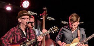 Veteran Peterborough singer-songwriter and guitarist Pat Temple performs his signature blend of western swing, jump blues, rockabilly, and roadhouse soul with The Hilo Players (Kyler Tapscott, Rob Foreman, and Brian Ferguson) at the Peterborough Musicians Benevolent Association's Deluxe Live show at The Social in downtown Peterborough on Saturday afternoon, also featuring Dave MacQuarrie and Corey Biswanger of The Wild Cards. (Photo: Pat Temple and the Hilo Players / Facebook)