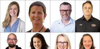 Peterborough Athletic Concussion Awareness (PACA) and the Greater Peterborough Health Services Foundation (GPHSF) have announced the panellists for the inaugural Peterborough Concussion Summit on October 28, 2025 at the Market Hall in downtown Peterborough. From left to right, top and bottom: Andie Hickling, Janice Runza, Paul Hunter, Scott Cockburn, Connor Massimo, Dr. Shannon Scratch, Judy Gargaro, and Mercedes Watson. Local family physician Dr. Steph Dallaire (not pictured) will moderate all panel sessions. (kawarthaNOW collage of supplied photos)