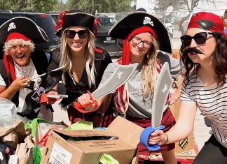 Volunteers with "Porch Pirates for Good" will be driving around Peterborough on October 25, 2025 to collect donated items for Kawartha Food Share that residents leave on their front porches. In the last five years, the Porch Pirates for Good food drives have brought in over 185,000 pounds of food and over $20,000 in monetary donations. (Photo: Kawartha Food Share)