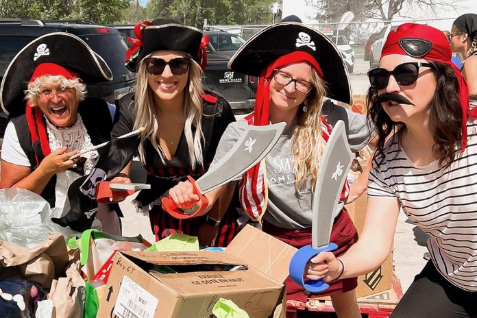 Volunteers with "Porch Pirates for Good" will be driving around Peterborough on October 25, 2025 to collect donated items for Kawartha Food Share that residents leave on their front porches. In the last five years, the Porch Pirates for Good food drives have brought in over 185,000 pounds of food and over $20,000 in monetary donations. (Photo: Kawartha Food Share) Volunteers with "Porch Pirates for Good" will be driving around Peterborough on October 25, 2025 to collect donated items for Kawartha Food Share that residents leave on their front porches. In the last five years, the Porch Pirates for Good food drives have brought in over 185,000 pounds of food and over $20,000 in monetary donations. (Photo: Kawartha Food Share)
