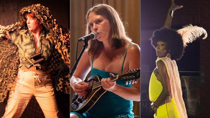Theatrical performer Naomi Duvall, singer-songwriter Georgia Fisher, and drag performer Sahira the Djinn are three of the six artists participating in the inaugural "Rough Cuts" presented by Public Energy Performing Arts at The Theatre On King in downtown Peterborough on October 25, 2025. Along with filmmaker Angel Hamilton, theatre artist and spoken word artist Charlotte Kennedy, and multidisciplinary artist Hartley Stephenson, the artists will test-drive their works-in-progress before an audience. (All photos by Andy Carroll) Theatrical performer Naomi Duvall, singer-songwriter Georgia Fisher, and drag performer Sahira the Djinn are three of the six artists participating in the inaugural "Rough Cuts" presented by Public Energy Performing Arts at The Theatre On King in downtown Peterborough on October 25, 2025. Along with filmmaker Angel Hamilton, theatre artist and spoken word artist Charlotte Kennedy, and multidisciplinary artist Hartley Stephenson, the artists will test-drive their works-in-progress before an audience. (All photos by Andy Carroll)