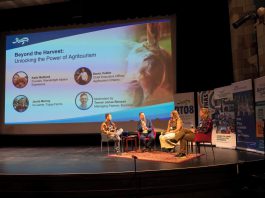 A panel discussion on agritourism during the inaugural Regional Tourism Summit hosted by Regional Tourism Organization 8 (RTO8) at the Capitol Theatre in Port Hope on October 21, 2025. With a keynote address, panel discussions, and networking opportunities, the event saw tourism operators and partners from across the Kawartha Northumberland region gather for a day learning about the challenges and opportunities that exist in the industry regionally, with a focus on strengthening partnerships and collaborations. (Photo courtesy of RTO8)