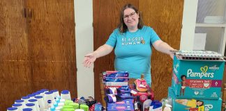 Rose Wilton, founder and CAO of The Rose Quest, in October 2024 with a donation of personal hygiene products for Kinark Child and Family Services. As the next step of the personal care initiative she founded in 2014, which became a non-profit organization in 2020 and a registered charity in 2024, Wilton's organization is raising $200,000 to create Ontario's first community-focused hygiene centre for those in need. The organization expects to provide 25,000 essential hygiene items to more than 2,000 people annually. (Photo: The Rose Quest / Facebook)