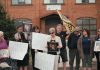 A scene from the 2019 documentary "Town of Widows" by Natasha Luckhardt and Rob Viscardis about the fight for justice by former General Electric workers and their widows in Peterborough who believe illnesses and cancer deaths in their community are linked to toxic exposure from the GE plant. (kawarthaNOW screenshot)