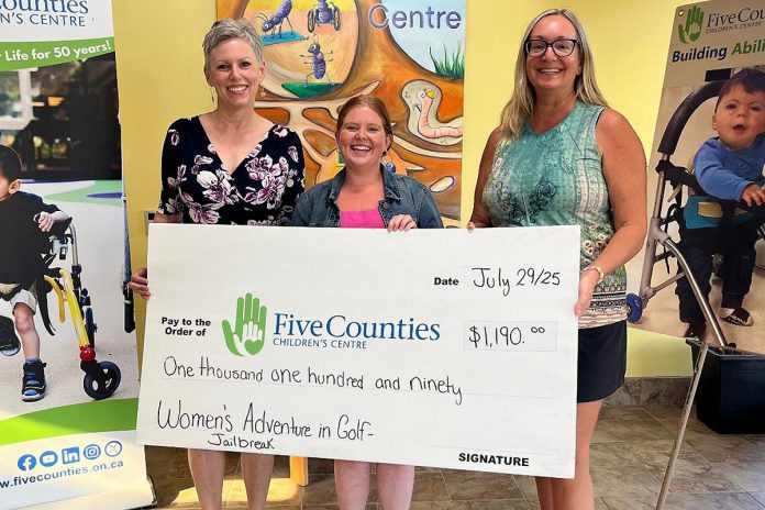 Five Counties Children's Centre was one of six Peterborough-area organizations that benefited from donations from the second season of Women's Adventures in Golf, a women-led volunteer group that offers fun, themed golfing opportunities once a month for Peterborough women of all skill levels while also raising funds for local charities. In 2025, the group raised more than $5,200, bringing its two-year total to more than $10,000 in support of local women, children, and families. (Photo: Five Counties Children's Centre) Five Counties Children's Centre was one of six Peterborough-area organizations that benefited from donations from the second season of Women's Adventures in Golf, a women-led volunteer group that offers fun, themed golfing opportunities once a month for Peterborough women of all skill levels while also raising funds for local charities. In 2025, the group raised more than $5,200, bringing its two-year total to more than $10,000 in support of local women, children, and families. (Photo: Five Counties Children's Centre)