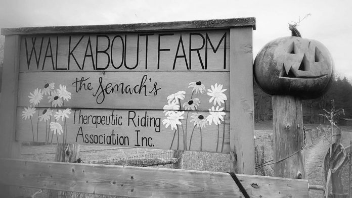 A registered charitable organization located in Minden, Walkabout Farm Therapeutic Riding Association is hosting a family-friendly and autism-aware Halloween fundraiser on October 25, 2025. The second annual "Warped Woods Halloween Show" will see volunteers (including many program participants) dressed as zombies and ghouls to scare visitors walking along an accessible trail through the woods, to raise money to cover the cost of hay bales for the farm's horses over the winter. Young children and those on the autism spectrum who don't want to be scared will be given a lantern to signal to volunteers to disengage and not scare them. (Photo courtesy of Walkabout Farm Therapeutic Riding Association) A registered charitable organization located in Minden, Walkabout Farm Therapeutic Riding Association is hosting a family-friendly and autism-aware Halloween fundraiser on October 25, 2025. The second annual "Warped Woods Halloween Show" will see volunteers (including many program participants) dressed as zombies and ghouls to scare visitors walking along an accessible trail through the woods, to raise money to cover the cost of hay bales for the farm's horses over the winter. Young children and those on the autism spectrum who don't want to be scared will be given a lantern to signal to volunteers to disengage and not scare them. (Photo courtesy of Walkabout Farm Therapeutic Riding Association)
