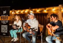 Founded by Waterloo native and Billboard-charting and award-winning artist Scotty James (middle), Backyard Music Co. is bringing Nashville-style intimate concerts to 13 locations across Canada in 2026, including Bobcaygeon and Fenelon Falls in Kawartha Lakes. (Photo: Backyard Music Co.)