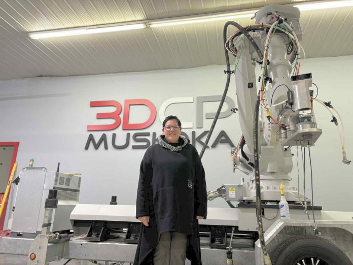 Linda Reisman is the co-founder and CEO of 3DCP Muskoka, an innovative start-up specializing in 3D printing for the construction industry. She believes that 3DCP Muskoka and Cormor are the first 3D printing construction companies in Canada to have collaborated on 3D printed architectural design products. (Photo courtesy of 3DCP Muskoka)