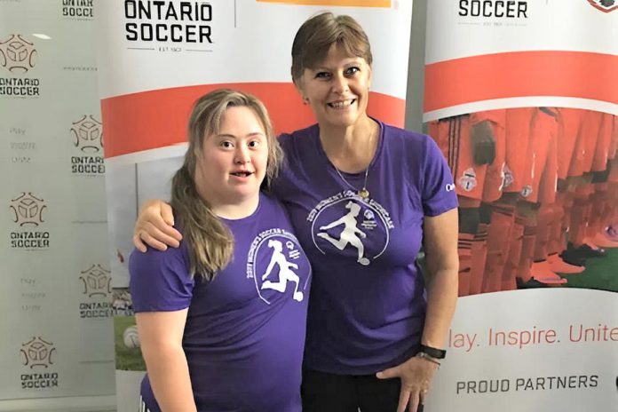Debbie Quinlan, pictured with her daughter Kacee, has been named Special Olympics Ontario's 2025 Coach of the Year for supporting women's sports. She has been coaching the swim team for 22 years and was instrumental in launching women's soccer and basketball teams in Peterborough. She is now a finalist for the Special Olympics Canada 2025 Coach of the Year. (Photo courtesy of Debbie Quinlan)