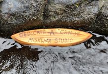 Daniel Marlatt, an elemental artist at Miskwaa Art Studio and Outdoor Gallery in Trent Lakes, has announced his free "Dedicate a Canoe" project inviting community members to dedicate a six-inch canoe handcarved by the artist to a loved one and send it down the Miskwaa Ziibi river at Marlatt's studio in spring 2026. The free-of-charge project is inspired by the similar "lil Red Canoe" project and blog that Marlatt launched in 2019. (Photo courtesy of Daniel Marlatt)