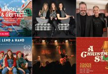 encoreNOW – November 17, 2025 encoreNOW for November 17, 2025 features (from left to right, top and bottom) "Hansel & Gretel - The Sweet & Sticky Panto" at Port Hope's Capitol Theatre, Boreal at Bancroft Village Playhouse, the Colin James Trio at Peterborough's Market Hall, "We Lend A Hand: The Forgotten Story of Ontario Farmerettes" at Lakefield College School's Bryan Jones Theatre, Hawksley Workman at Peterborough's Market Hall, and "A Christmas Story: The Musical" at Lindsay's Academy Theatre. (kawarthaNOW collage)