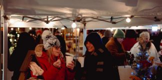 First Friday Holiday Night Market returns to downtown Peterborough on December 5 The Neighbourhood Vintage and First Friday Peterborough are teaming up once again to host the fourth annual Holiday Night Market, held in the Bankers Commons Courtyard off Water Street in downtown Peterborough on December 5, 2025. The outdoor market will feature 24 local artisans and makers selling art and homemade goods, as well as live music from five local musicians, and holiday treats and drinks from five downtown restaurants. (Photo: Luke Best)