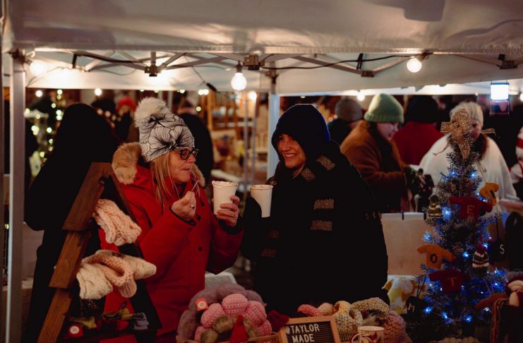 First Friday Holiday Night Market returns to downtown Peterborough on December 5 The Neighbourhood Vintage and First Friday Peterborough are teaming up once again to host the fourth annual Holiday Night Market, held in the Bankers Commons Courtyard off Water Street in downtown Peterborough on December 5, 2025. The outdoor market will feature 24 local artisans and makers selling art and homemade goods, as well as live music from five local musicians, and holiday treats and drinks from five downtown restaurants. (Photo: Luke Best)