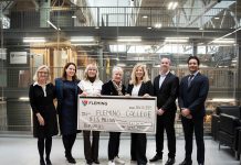 Fleming College receives transformative $1.5 million gift from Joyce Family Foundation to help students with tuition Pictured during the announcement of the Joyce Family Foundation's historic $1.5 million gift to Fleming College on November 26, 2025 at the Kawartha Trades and Technology Centre at the Sutherland Campus in Peterborough are (left to right): Maureen Adamson, President, Fleming College; Maureen O'Neill, Executive Director, Joyce Family Foundation; Linda Ricker, Director of Finance, Joyce Family Foundation; Chris Jardine, Associate Vice President, Marketing & Advancement, Fleming College; Katie Pezoulas, Executive Director, Advancement & External Relations, Fleming College; Nick Stone, Associate Vice President, Applied Health, Fleming College; and Joanne Spicer, Vice President, Student Experience, Fleming College. (Photo courtesy of Fleming College)