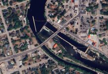 In 2027, Peterborough County is planning rehabilitation work on the Lakefield bridge on County Road 29 (Bridge Street) that crosses the Trent Canal and the Otonabee River. (Photo: Google Maps)