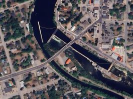 In 2027, Peterborough County is planning rehabilitation work on the Lakefield bridge on County Road 29 (Bridge Street) that crosses the Trent Canal and the Otonabee River. (Photo: Google Maps)