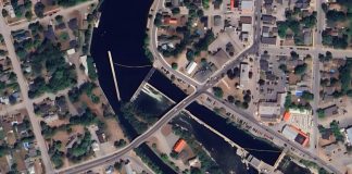 In 2027, Peterborough County is planning rehabilitation work on the Lakefield bridge on County Road 29 (Bridge Street) that crosses the Trent Canal and the Otonabee River. (Photo: Google Maps)