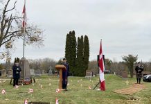 For the fourth straight year, a public Remembrance Day sunrise service will take place at Little Lake Cemetery in Peterborough. The service is open to anyone who would like to attend. (Photo courtesy of Opus Tribute Group)