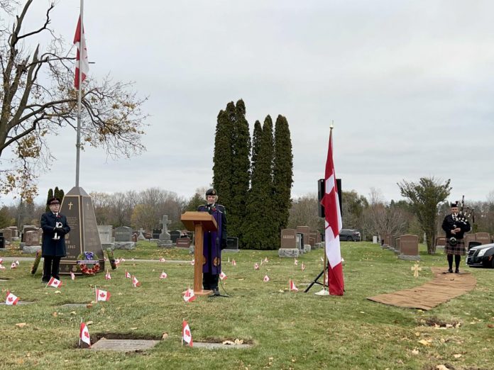 For the fourth straight year, a public Remembrance Day sunrise service will take place at Little Lake Cemetery in Peterborough. The service is open to anyone who would like to attend. (Photo courtesy of Opus Tribute Group)